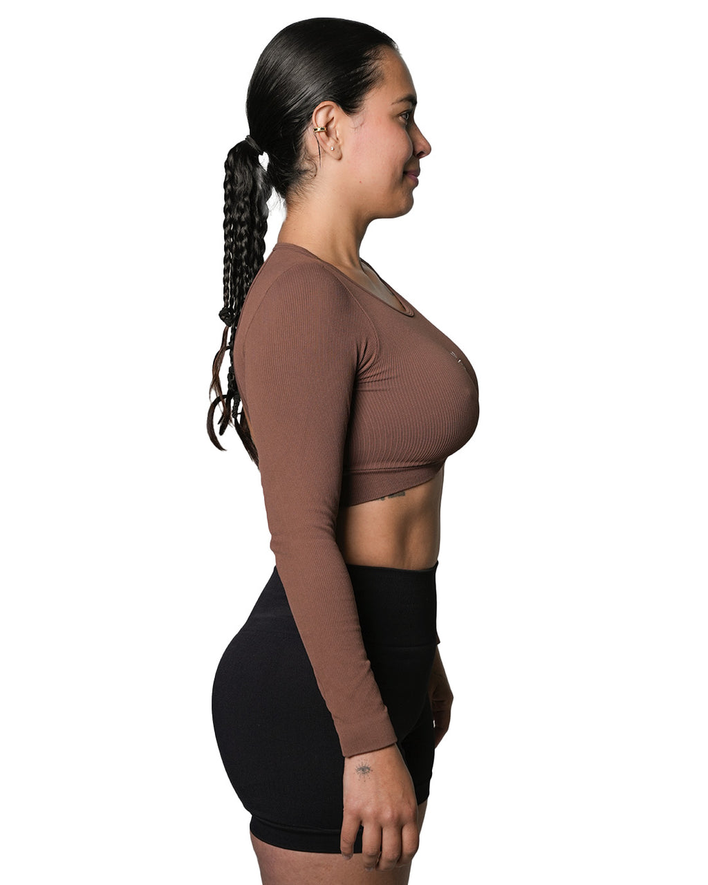 Croptop Manga Larga Br Café
