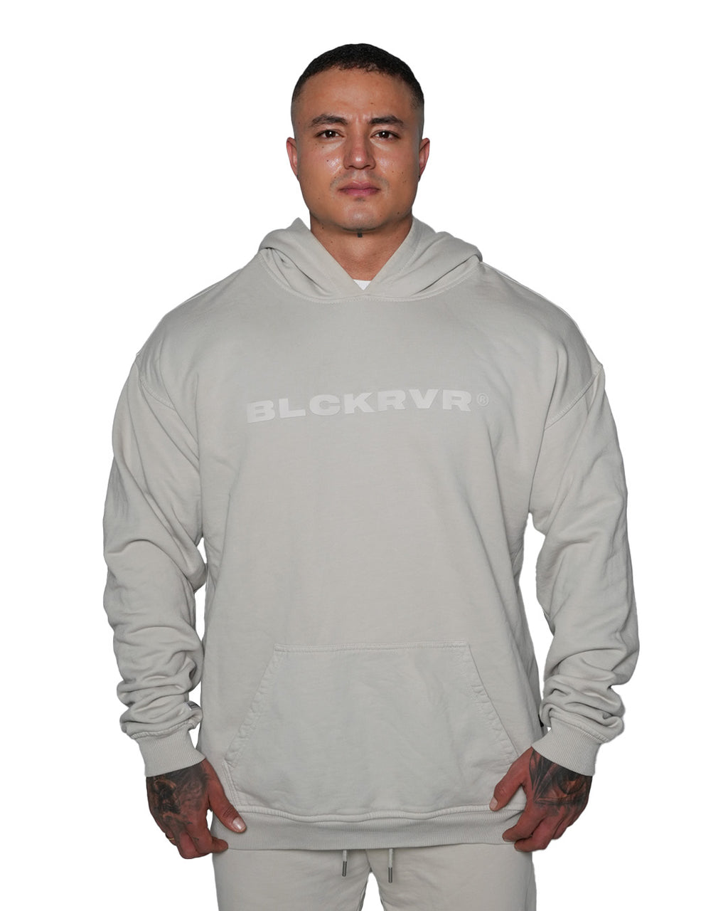 Hoodie Boxlogo Beige