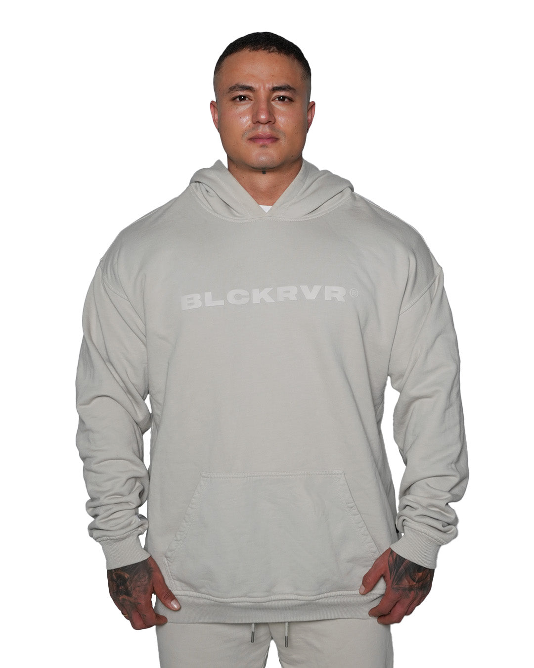 Hoodie Boxlogo Beige