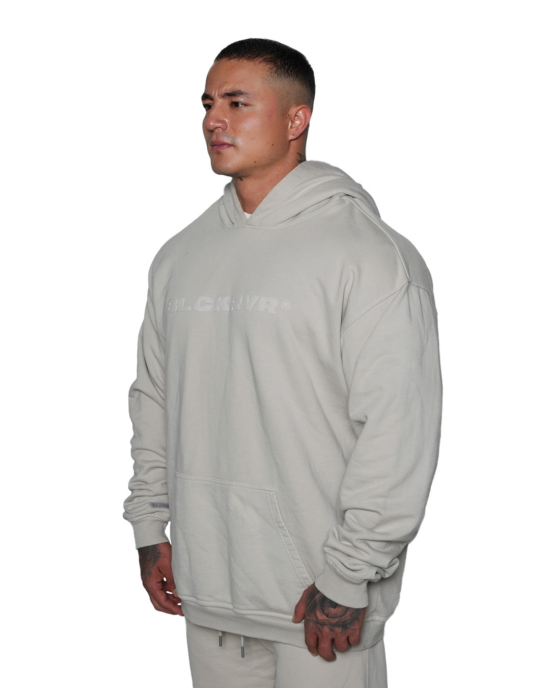 Hoodie Boxlogo Beige